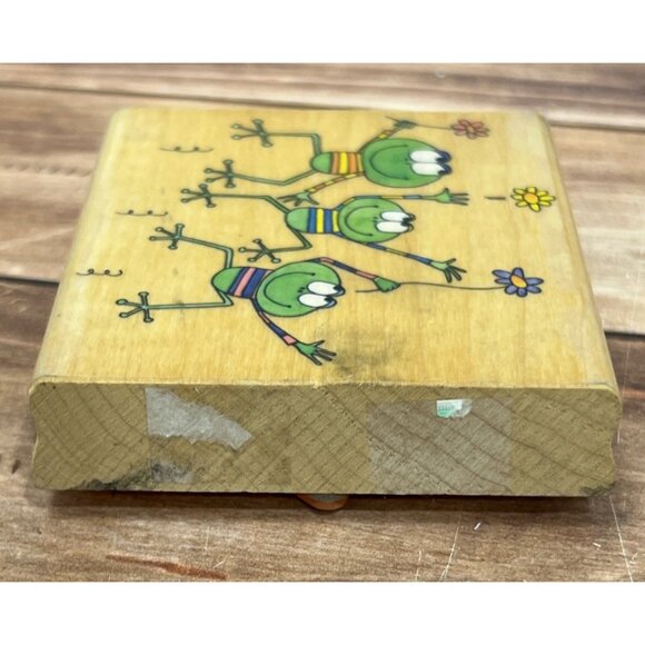 2008 PENNY BLACK 3835K TOADILY YOURS WOOD MOUNTED RUBBER STAMP TOAD FROG LOVE - Picture 6 of 6